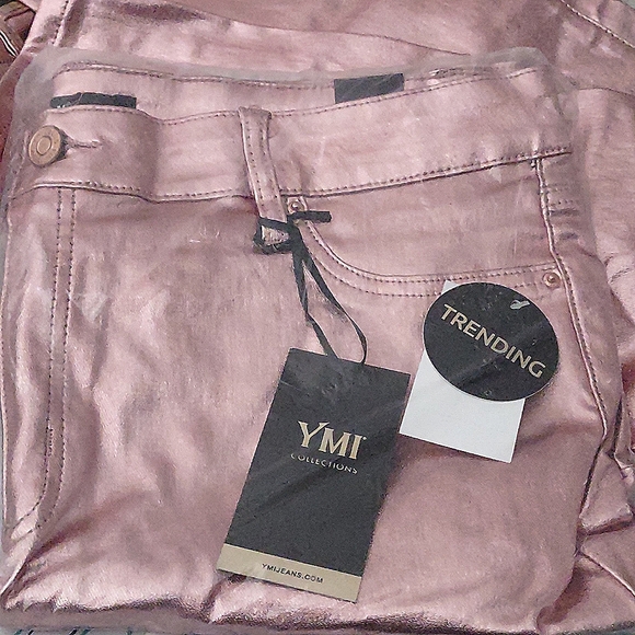 YMI COLLECTIONS Metallic Longleg Pants (Rose Pink) 2X - Picture 3 of 13